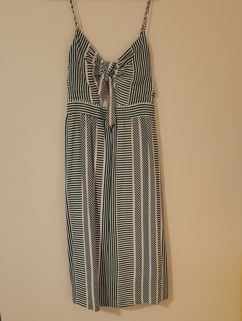#82 (Bundle 5 For $35) Lush Cream and Green Striped Dress